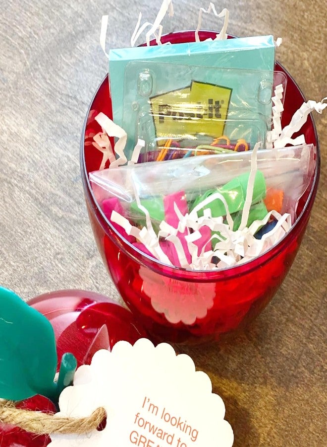 HANZE Large Plastic Apple Shaped Containers (Pack of 16)- Candy Chocolate Toy Filling Jar, Ideal for Christmas Decorations and Teacher Appreciation Gifts,Snow White Party Supplies Favors (Red) - Image 3