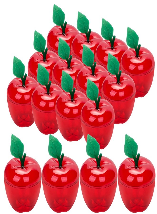 HANZE Large Plastic Apple Shaped Containers (Pack of 16)- Candy Chocolate Toy Filling Jar, Ideal for Christmas Decorations and Teacher Appreciation Gifts,Snow White Party Supplies Favors (Red) - Image 1