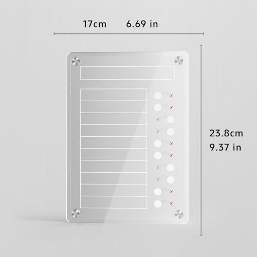 NiHome Acrylic Magnetic to Do List Planning Board with Sliders Desktop Stand Chore Chart for Kids Adults Checklist Routine Chart Task Board for Fridge Desk for Magnetic Metal Surfaces Only - Image 3