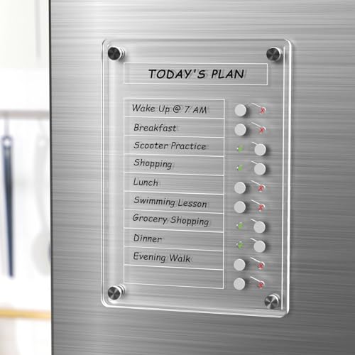 NiHome Acrylic Magnetic to Do List Planning Board with Sliders Desktop Stand Chore Chart for Kids Adults Checklist Routine Chart Task Board for Fridge Desk for Magnetic Metal Surfaces Only - Image 1