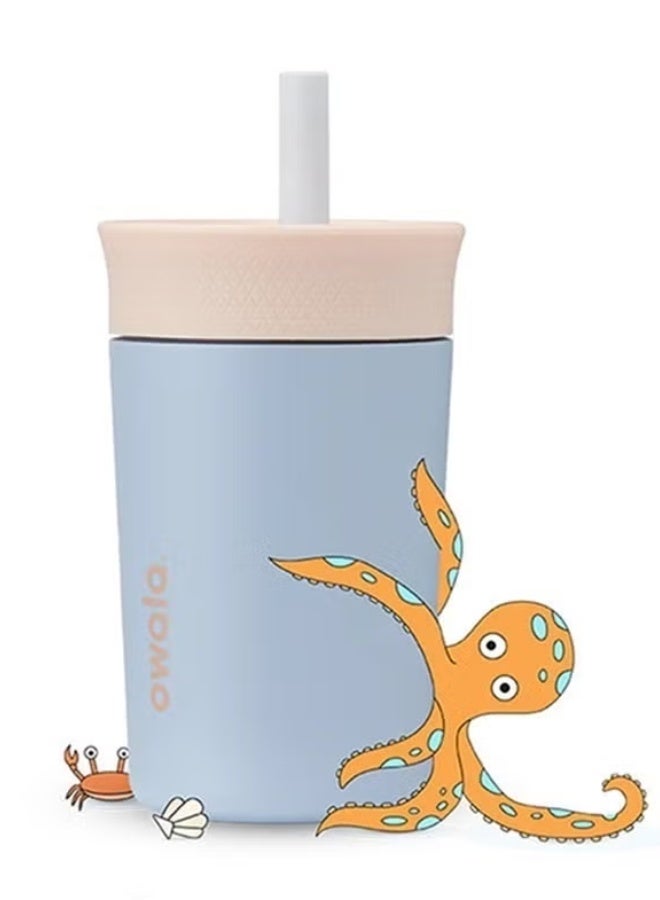 12OZ Kids Insulation Stainless Steel Tumbler with Spill Resistant Flexible Straw, Easy to Clean, Kids Water Bottle, Great for Travel, Dishwasher Safe - Image 2