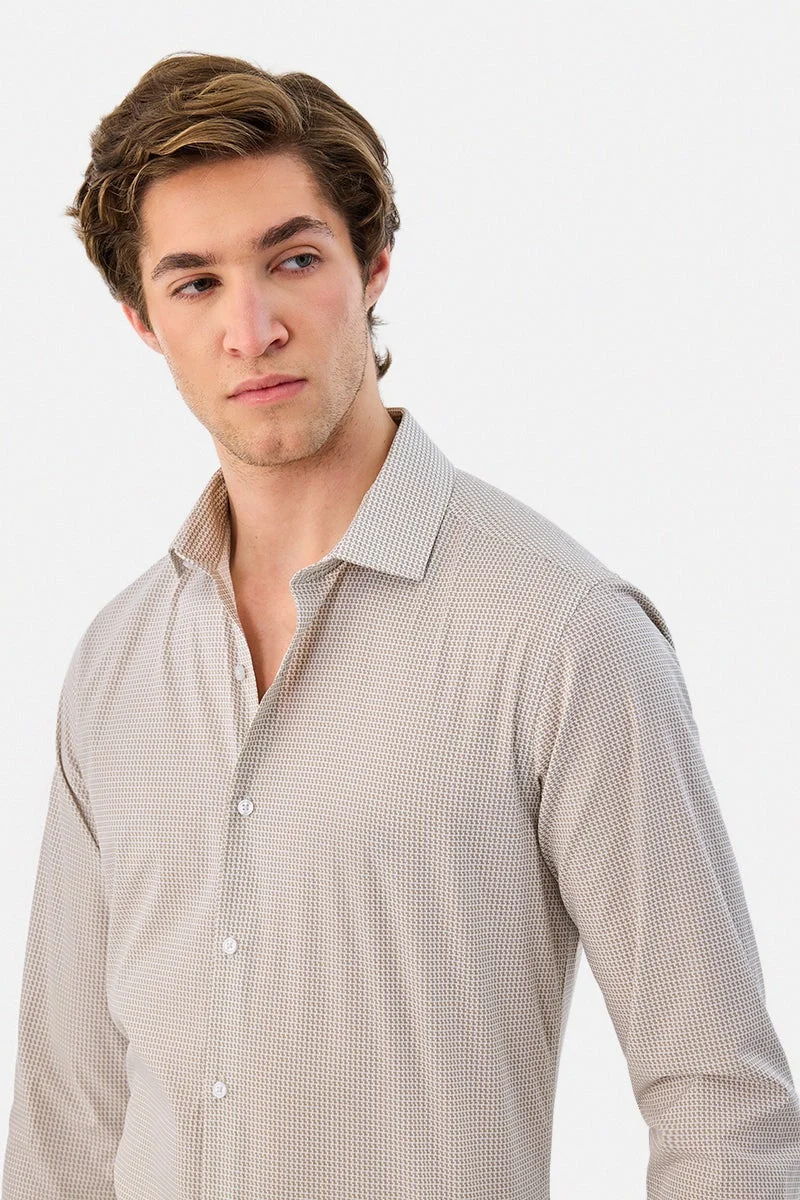 SNITCH 100% Cotton Geometric Slim Fit Shirt