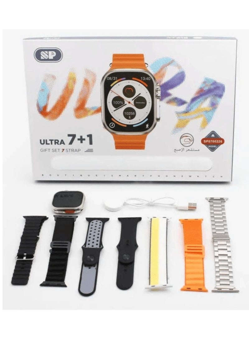 SP - Smart Watch SP Ultra 7+1 AMOLED display With Health Fitness Tracker Sport Watch Supports 49MM-Orange - Image 1