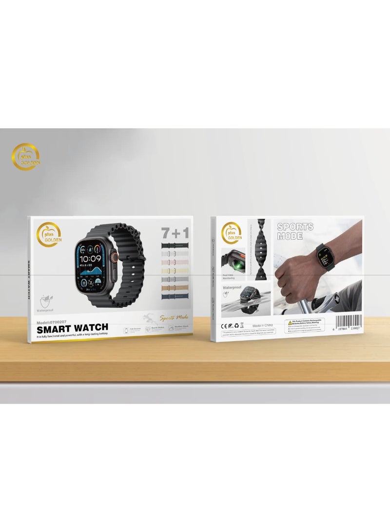 Smart Watch 7+1 AMOLED display With Health Fitness Tracker Sport Watch Supports 49MM-Orange - Image 4