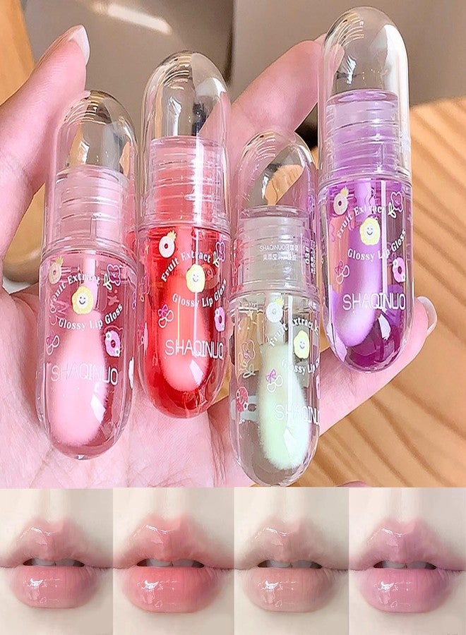 KTouler 4Pcs Tinted Lip Gloss Oil Set,Moisturizing Plumping Lip Oil,Fruit Flavored Lip Gloss Long Lasting Nourishing High Shine Lip Oils For Girls - Image 1