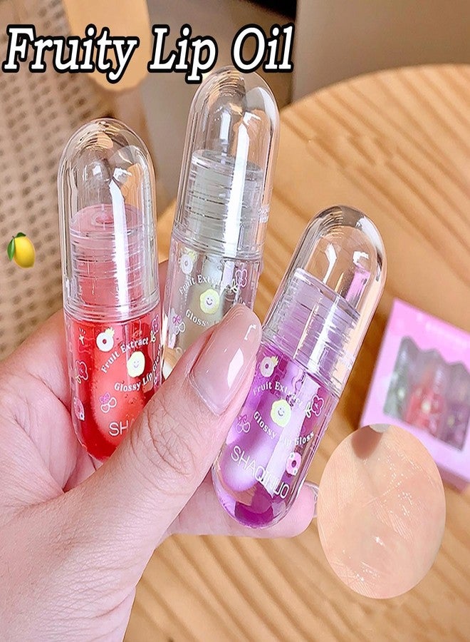 KTouler 4Pcs Tinted Lip Gloss Oil Set,Moisturizing Plumping Lip Oil,Fruit Flavored Lip Gloss Long Lasting Nourishing High Shine Lip Oils For Girls - Image 4