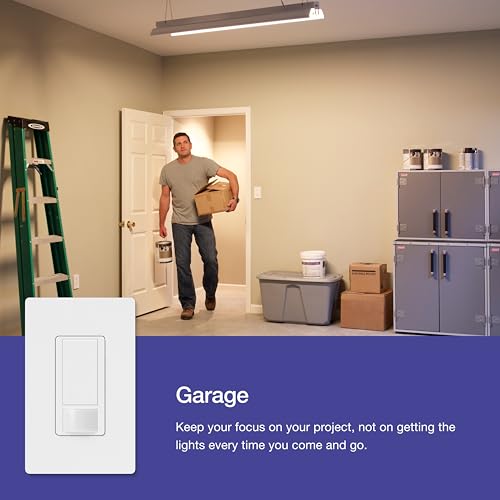 Lutron Maestro Motion Sensor Light Switch Indoor for Bathroom, Garage, Laundry Room, Any Bulbs, Occupancy Vacancy Sensor, Single-Pole, MS-OPS2H-2-WH, White (2 Pack) - Image 5