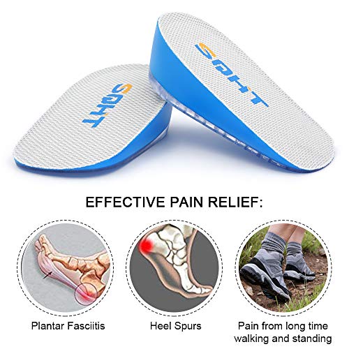 SQHT Height Increase Insole - Gel Heel Lift Inserts, Elevator Shoe Lifts Insoles for Men and Women (Large (1.4" Height)) Blue&Beige - Image 4