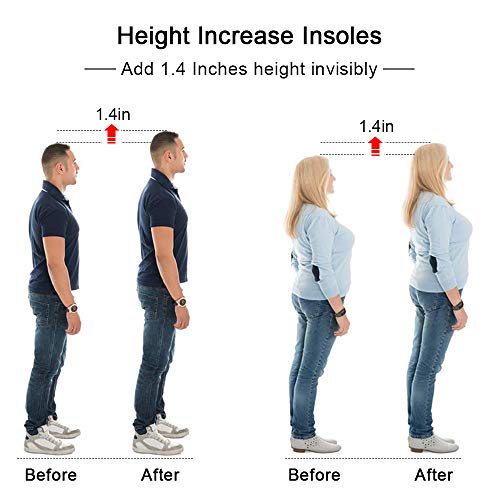 SQHT Height Increase Insole - Gel Heel Lift Inserts, Elevator Shoe Lifts Insoles for Men and Women (Large (1.4" Height)) Blue&Beige - Image 3