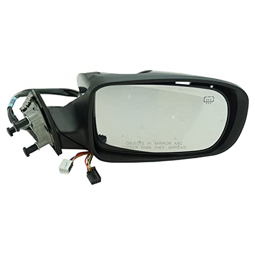 TRQ Passenger Side Power Heated Mirror Paint to Match Smooth Black Compatible with 2011-2019 Dodge Charger CH1321397 - Image 1