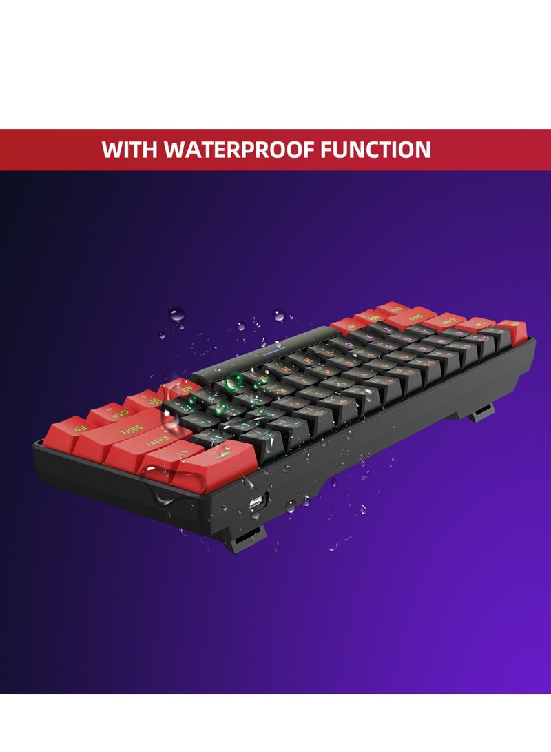 Wireless gaming keyboard and mouse combination, 61-key RGB wired gaming keyboard, wireless 2.4G luminous new charging mouse, mini keyboard, mini 60% commodity sense RGB backlit keyboard, ergonomic wireless mouse  - Image 4