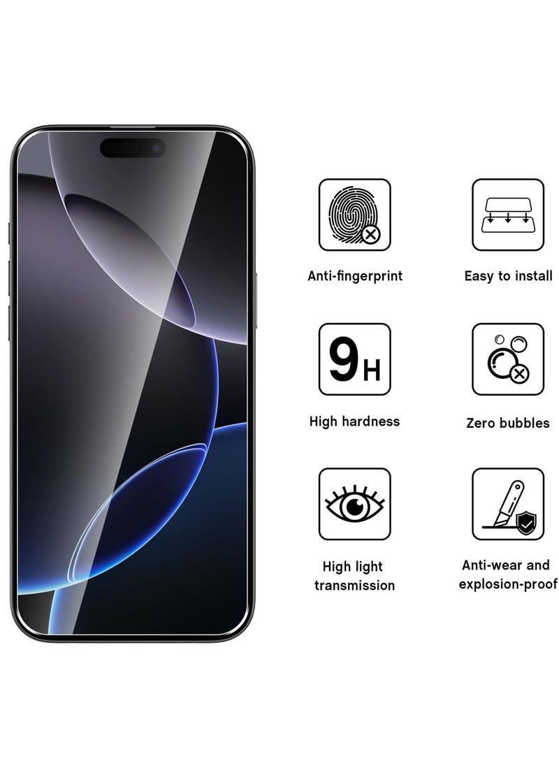 BORTONY iPhone 16 Screen Protector 6.1” HD Clear iPhone 16 Tempered Glass 9H Hardness Sensor Protection Full-Coverage Easy Installation  - Image 3