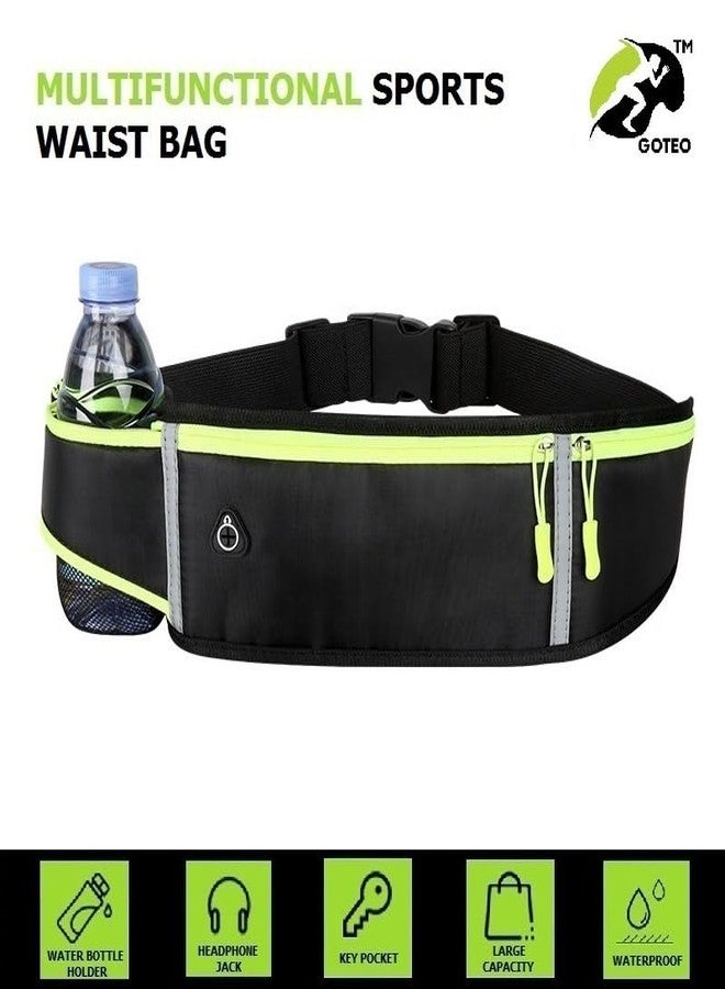 GOTEO Waterproof Waist Chest Bag for Men & Women with Water Bottle Holder, Lightweight Unisex Fanny Pack for Travel Sports Cycling Walking Running Belt (Black) - Image 2