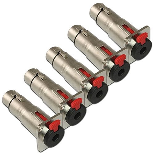 MCSPROAUDIO 5 Pack: 1/4 TRS to XLR Female Pass Through D Panel Mount Jack - Image 4