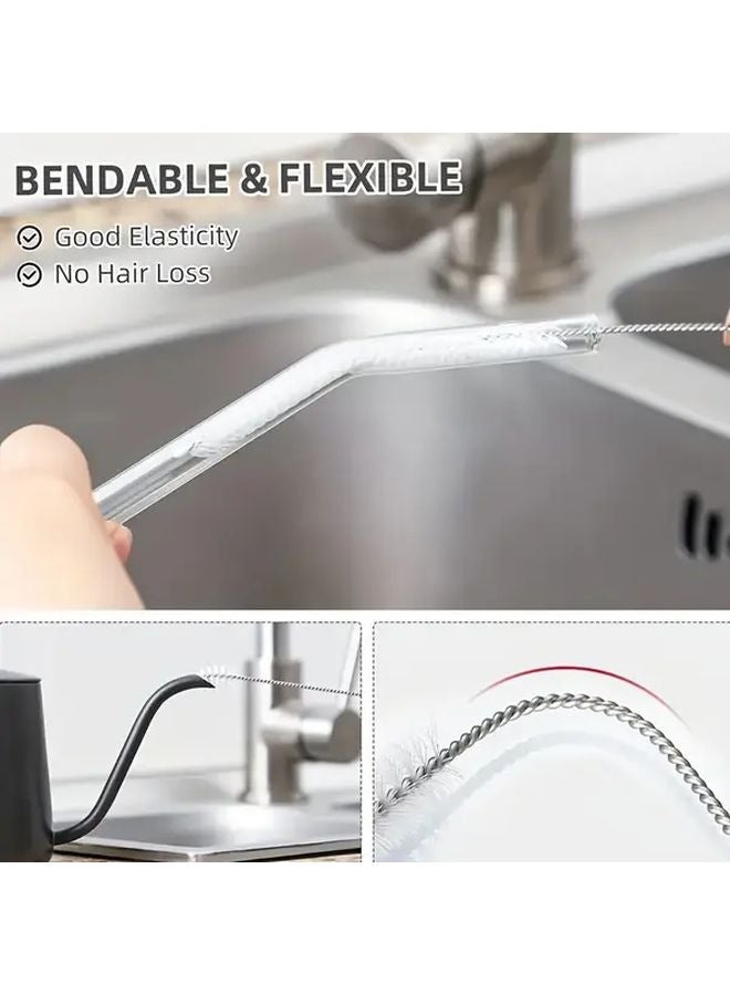 5pcs 7 87inch Extra Long Pipe Cleaning Brush Set For Bottles Straws Keyboards - Image 5