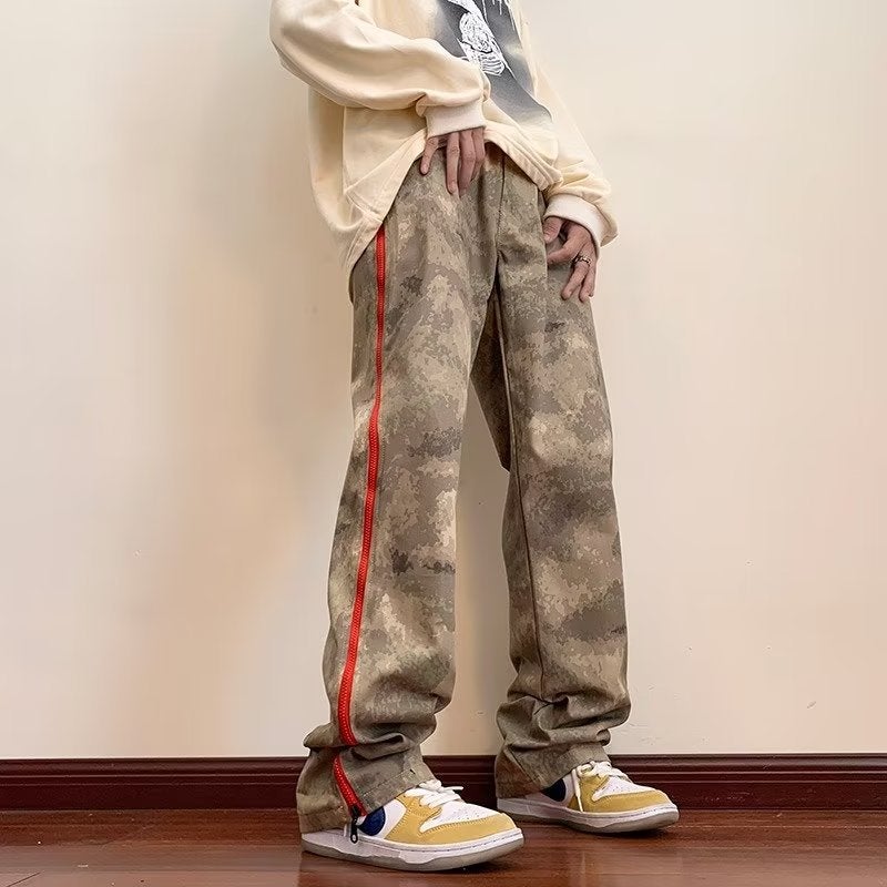 Camouflage Pants High Street American Overalls Men'S And Women'S Summer Fashion Brand Design Sense Niche Straight Loose Charge Pants - Image 2