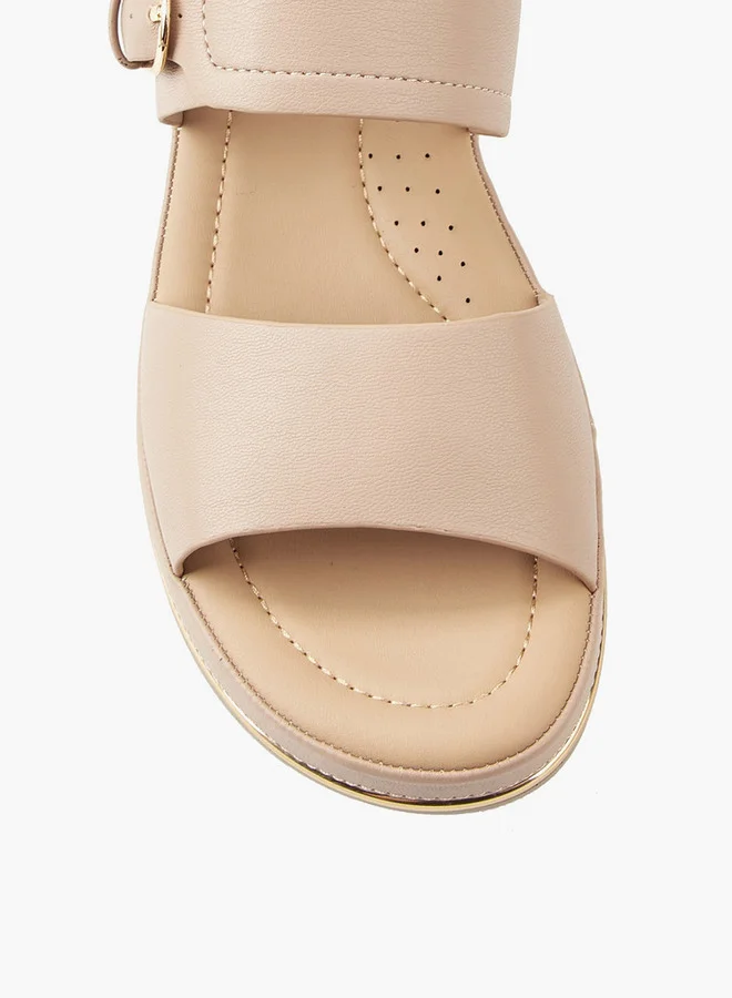 Flora Bella By Shoexpress Buckle Accent Slip-On Sandals