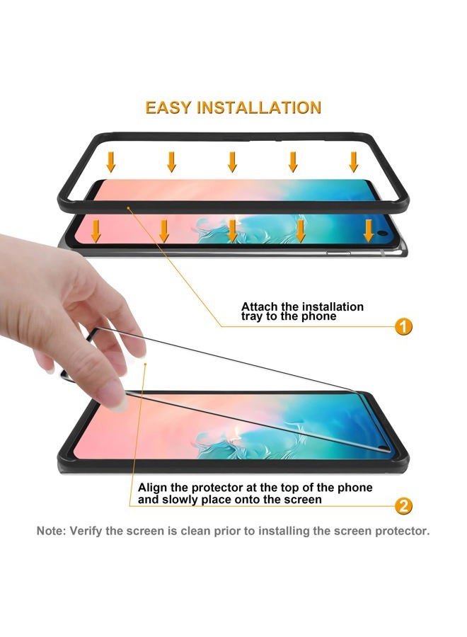 Supershieldz (2 Pack) Designed for Samsung Galaxy S10 Tempered Glass Screen Protector with (Easy Installation Tray), (Full Cover) (3D Curved Glass) Anti Scratch, Bubble Free (Black) - Image 2