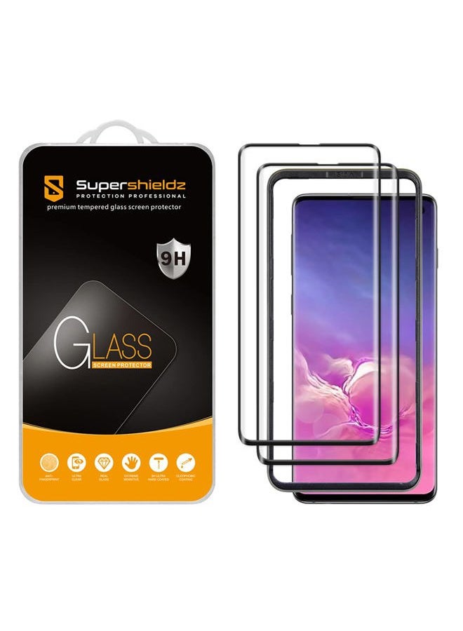 Supershieldz (2 Pack) Designed for Samsung Galaxy S10 Tempered Glass Screen Protector with (Easy Installation Tray), (Full Cover) (3D Curved Glass) Anti Scratch, Bubble Free (Black) - Image 1