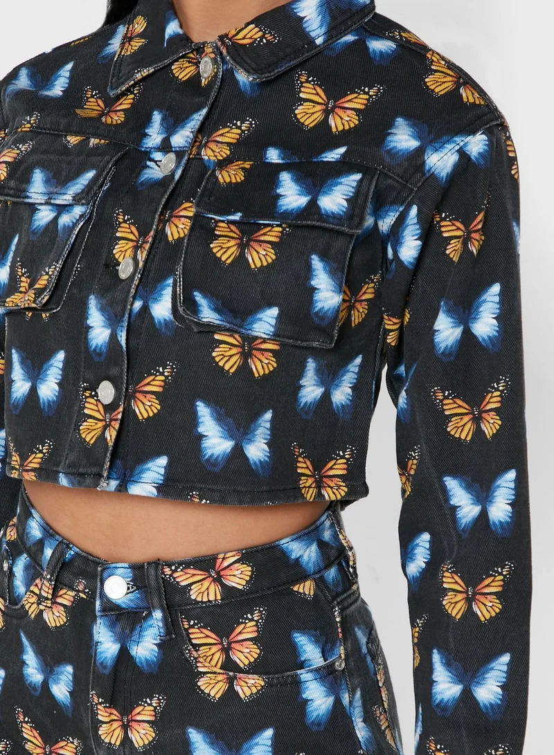 Missguided Cropped Denim Jacket