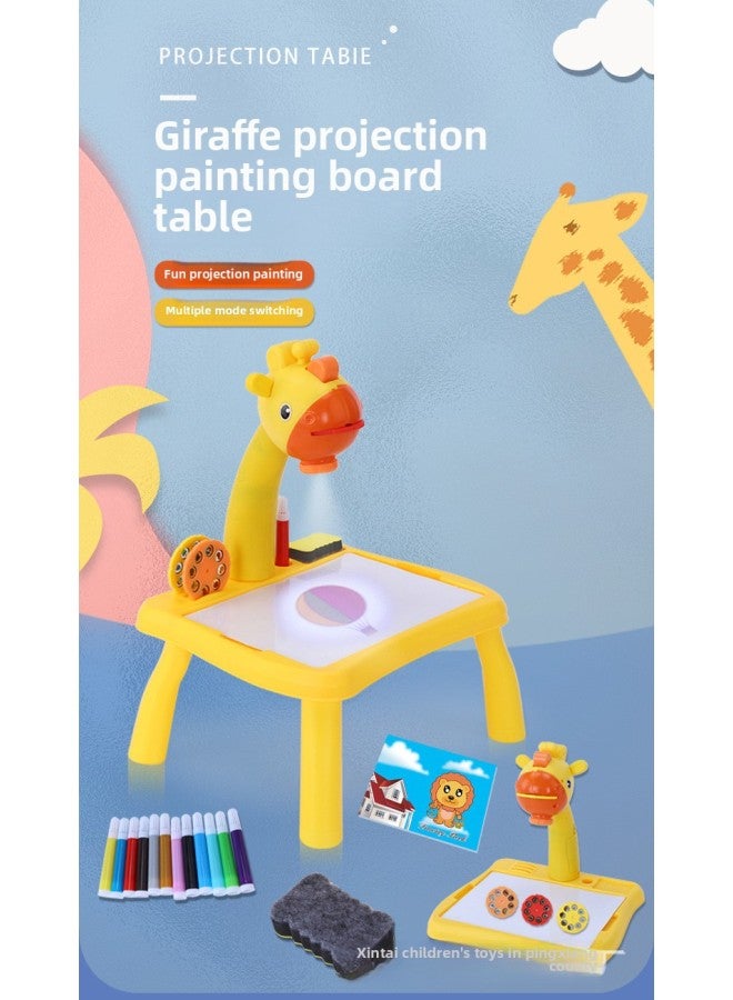 Children's Drawing Board Projector Random Graffiti Three-in-one Building Block Table Electric Music Smart Projector-Color:Pink - Image 3