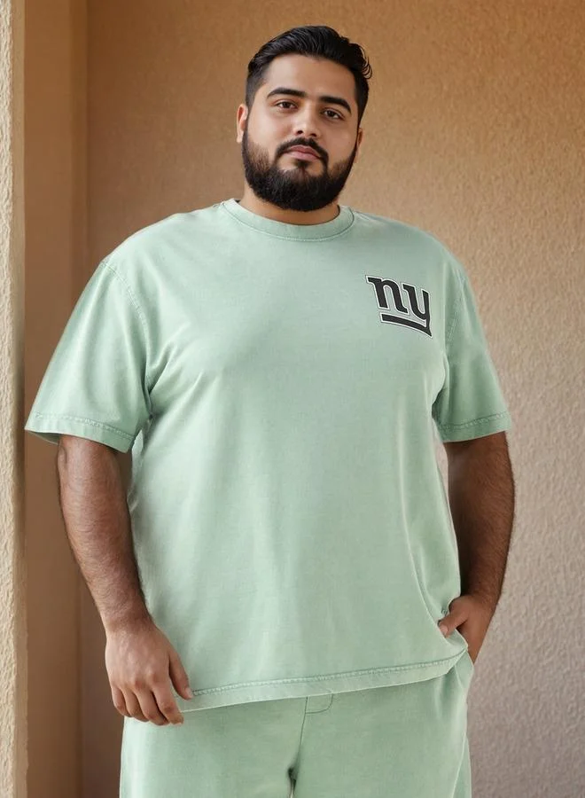 Splash FAV Plus Size New York Giants Print T-shirt
