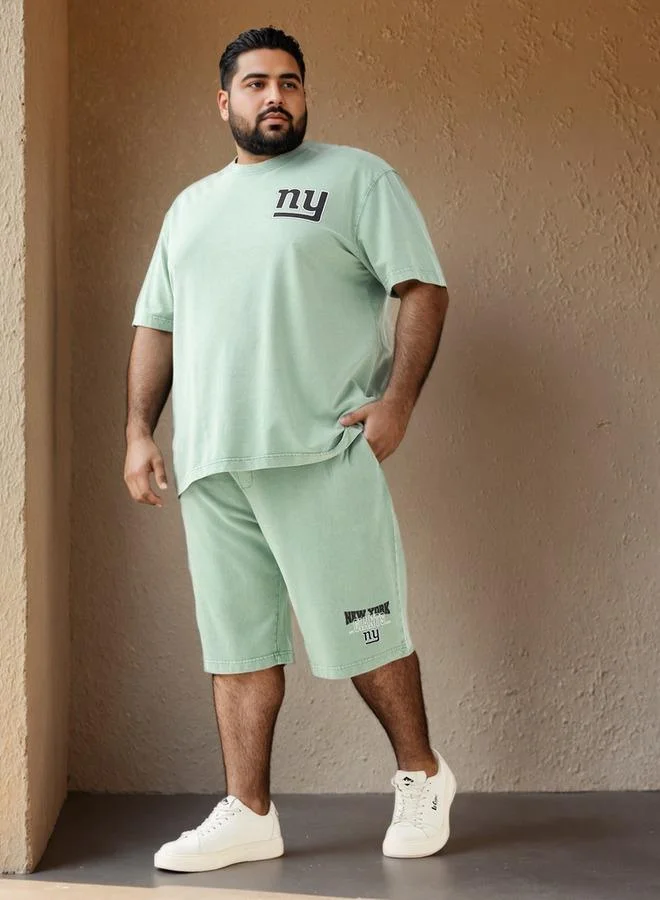 Splash FAV Plus Size New York Giants Print T-shirt