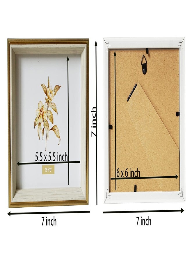 PLUSCHEN 6x6 Blue Beige Square Picture Frame, 6x6 Resin Photo Frame, Wall and Desktop Display Picture Frame, Plexiglass - Image 4