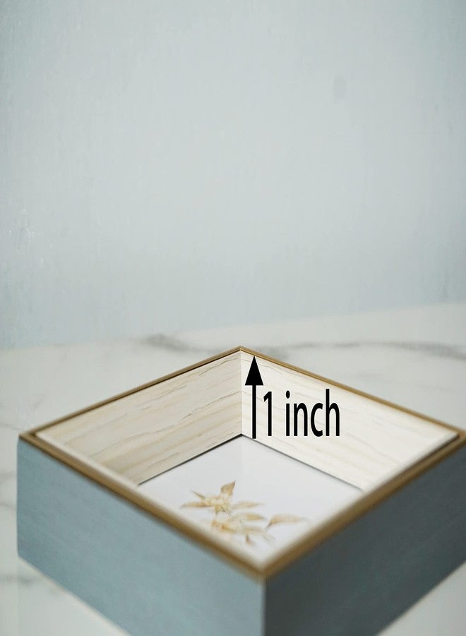 PLUSCHEN 6x6 Blue Beige Square Picture Frame, 6x6 Resin Photo Frame, Wall and Desktop Display Picture Frame, Plexiglass - Image 5