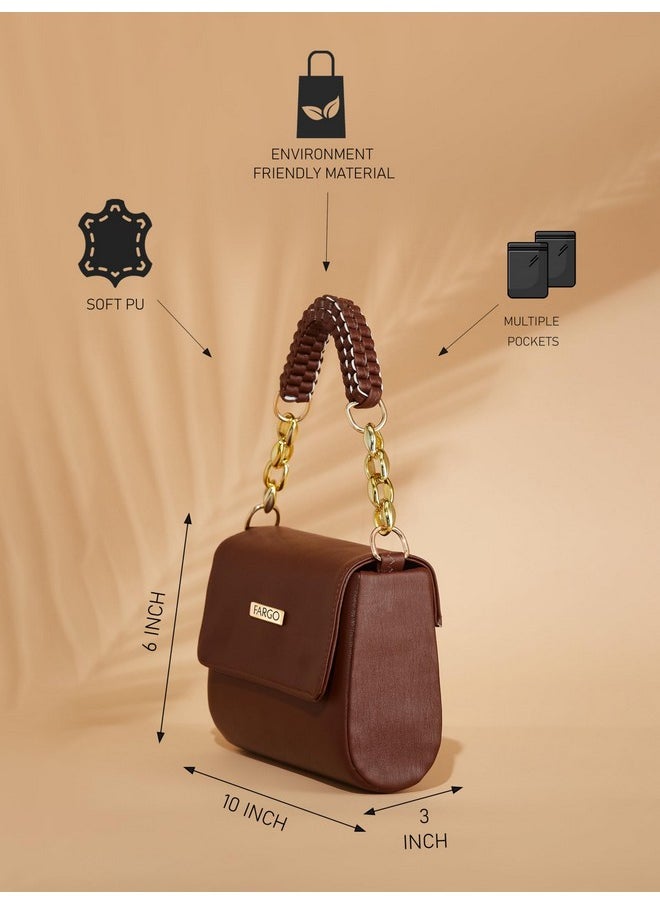 Fargo - Fargo PU Women's Sling Bag Shoulder Bag For Women (Brown) - Image 1