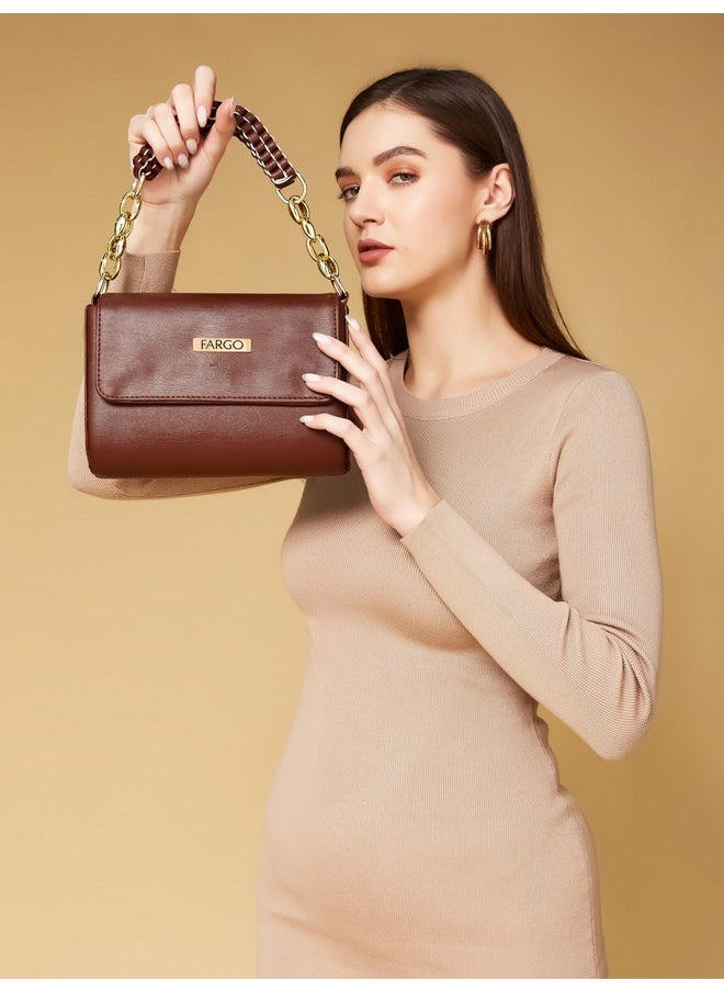 Fargo - Fargo PU Women's Sling Bag Shoulder Bag For Women (Brown) - Image 1