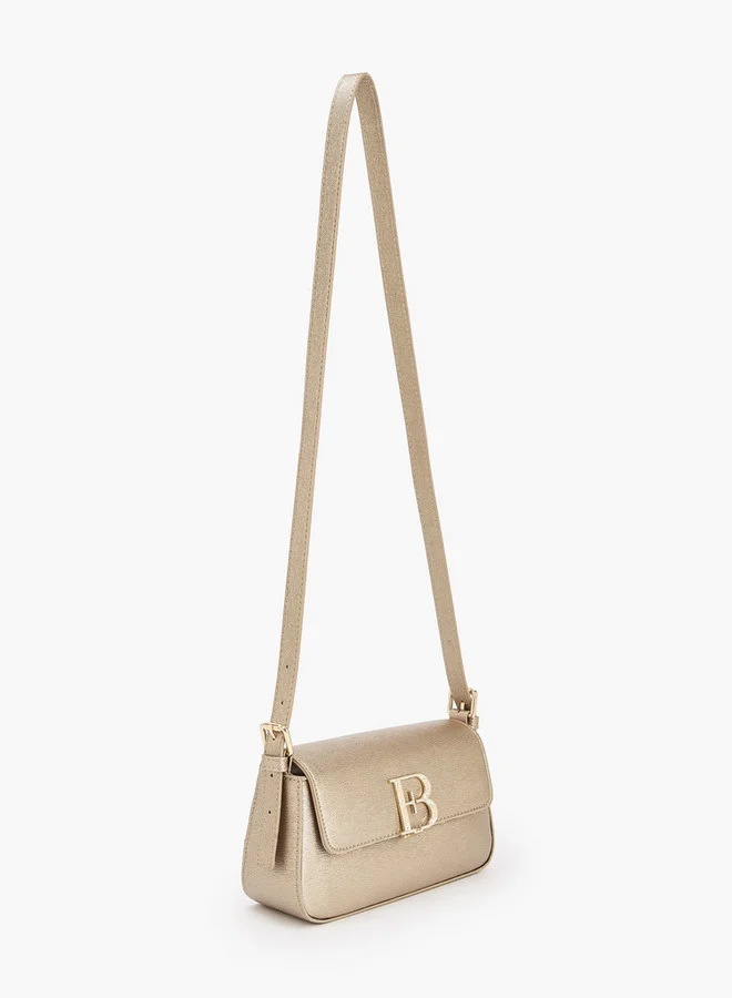 Flora Bella By Shoexpress Floral Bella Embellished Logo Crossbody Bag with Adjustable Strap Ramadan Collection