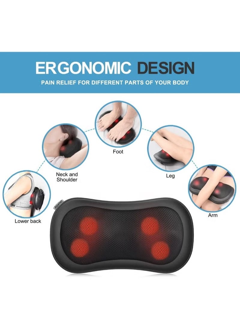 RENPHO - Back Massager With Heat, Ultra Slim Shiatsu Lower Back Neck Massage Pillow, 3-Speeds With Net Cover Electric Shoulder Massage - Image 1