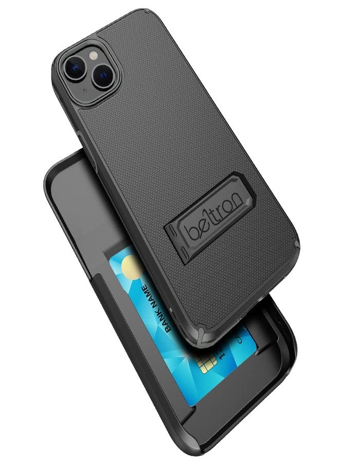 جراب BELTRON متعدد الاستخدامات لهاتف iPhone 13/14، جراب حماية نحيف يغطي كامل الجسم مع مشبك حزام دوار، مجموعة 3 في 1 مع مسند وحامل بطاقات - Image 4