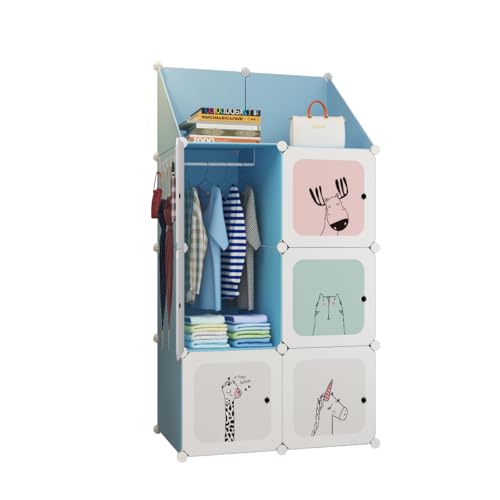 Bigkart Metal Kids Wardrobes For Clothes, Toys, Books Etc | Space-Saving, Easy To Assemble, Modular Design Baby Almirah For Clothes And Toys, 144 cm, 36 cm, 74 cm - Image 1