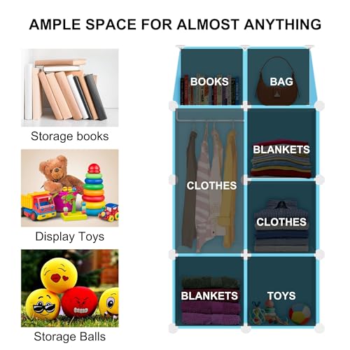 Bigkart Metal Kids Wardrobes For Clothes, Toys, Books Etc | Space-Saving, Easy To Assemble, Modular Design Baby Almirah For Clothes And Toys, 144 cm, 36 cm, 74 cm - Image 3