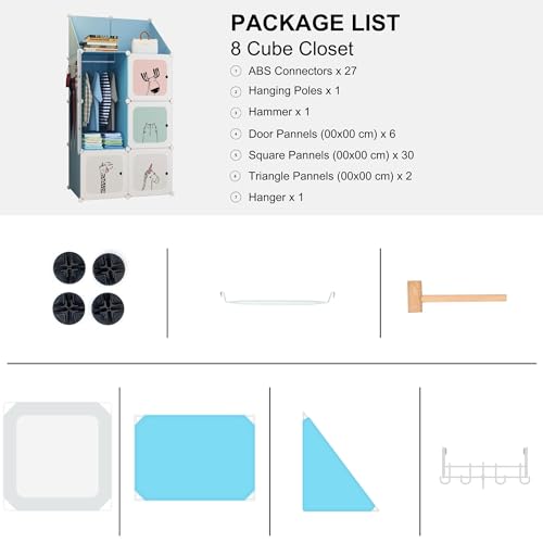 Bigkart Metal Kids Wardrobes For Clothes, Toys, Books Etc | Space-Saving, Easy To Assemble, Modular Design Baby Almirah For Clothes And Toys, 144 cm, 36 cm, 74 cm - Image 5