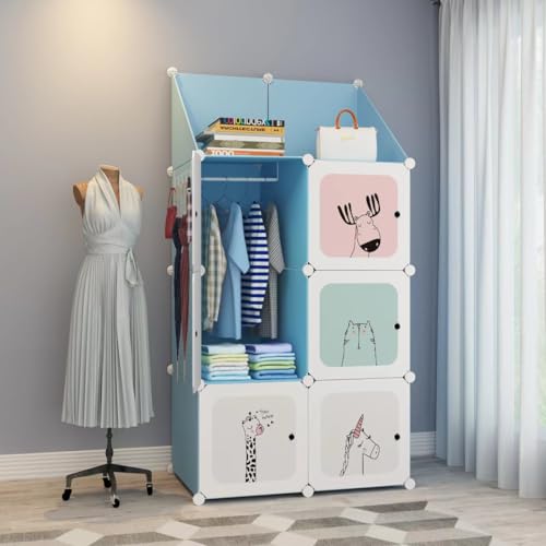 Bigkart Metal Kids Wardrobes For Clothes, Toys, Books Etc | Space-Saving, Easy To Assemble, Modular Design Baby Almirah For Clothes And Toys, 144 cm, 36 cm, 74 cm - Image 2