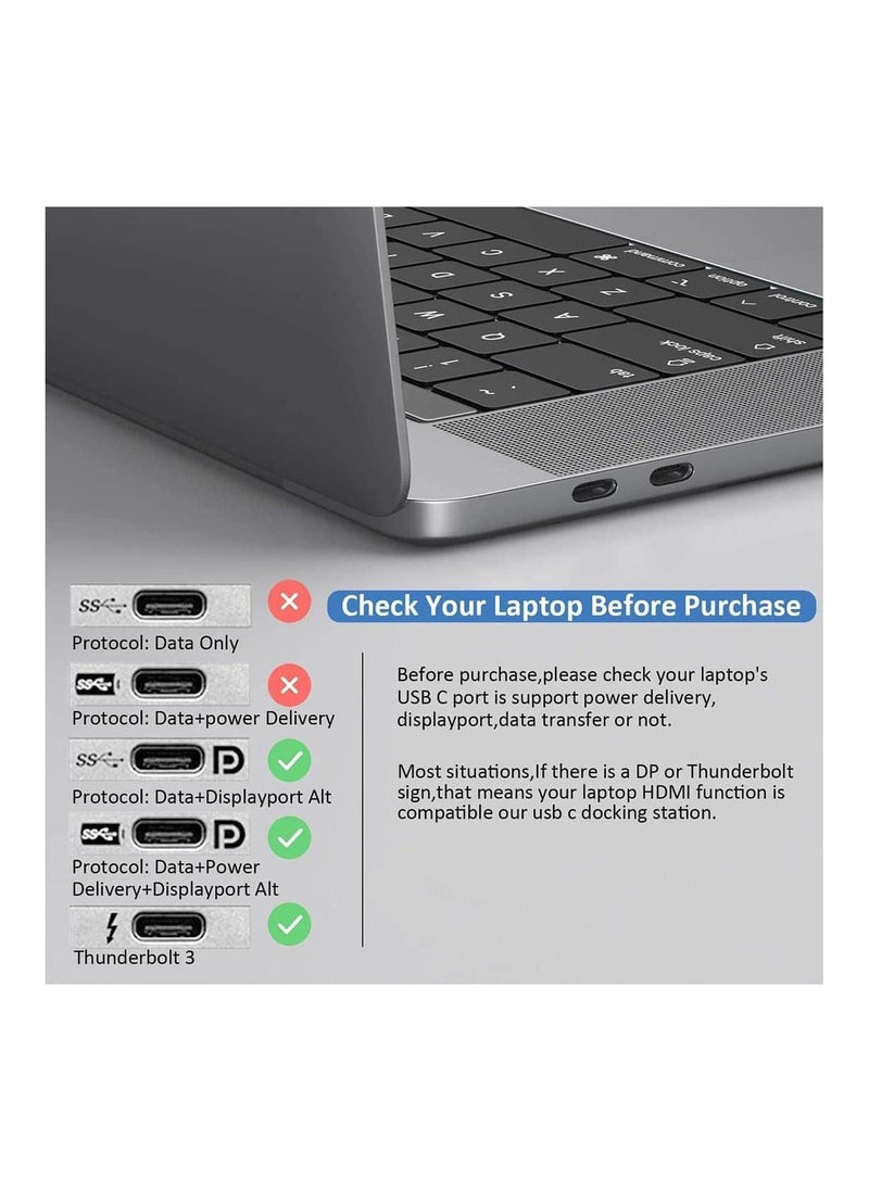 Generic - USB C Docking Station 14 in 1 HDMI VGA PD(3.0), 4*USB, 2*USB C, 10/100M Gigabit - Image 1