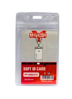 PARTNER ID Card Holders Waterproof Clear Plastic Perfect for Credit Cards, ID Swipe Cards, Key Cards, and Driver's License PVC Material (Pack of 5)  - Image 1