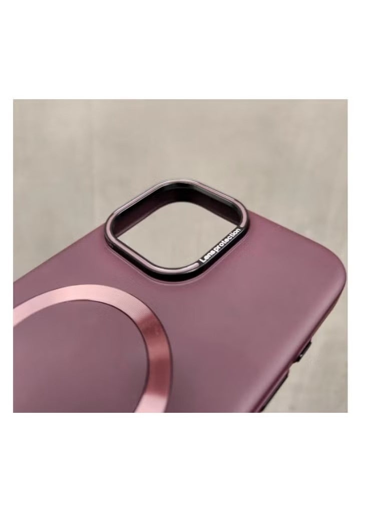 iPhone 13/14 MagSafe Slim Case, Wireless Charging Compatible, Maroon - Image 2