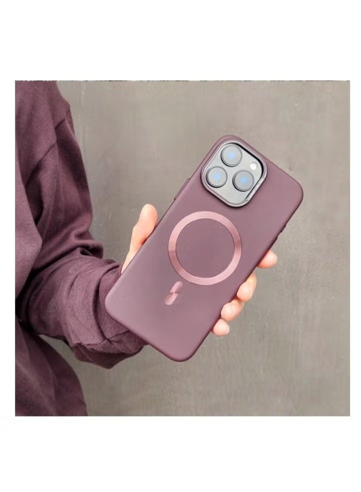 iPhone 13/14 MagSafe Slim Case, Wireless Charging Compatible, Maroon - Image 1