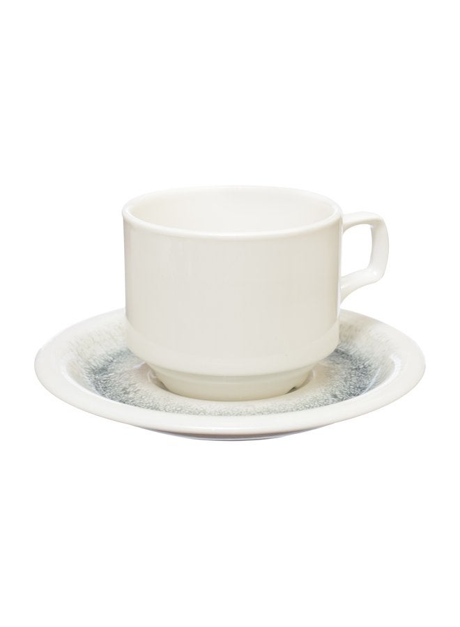 Kutahya Coffee Cup 180 ML & Saucer 15 CM Black Ice Decorated - Image 2