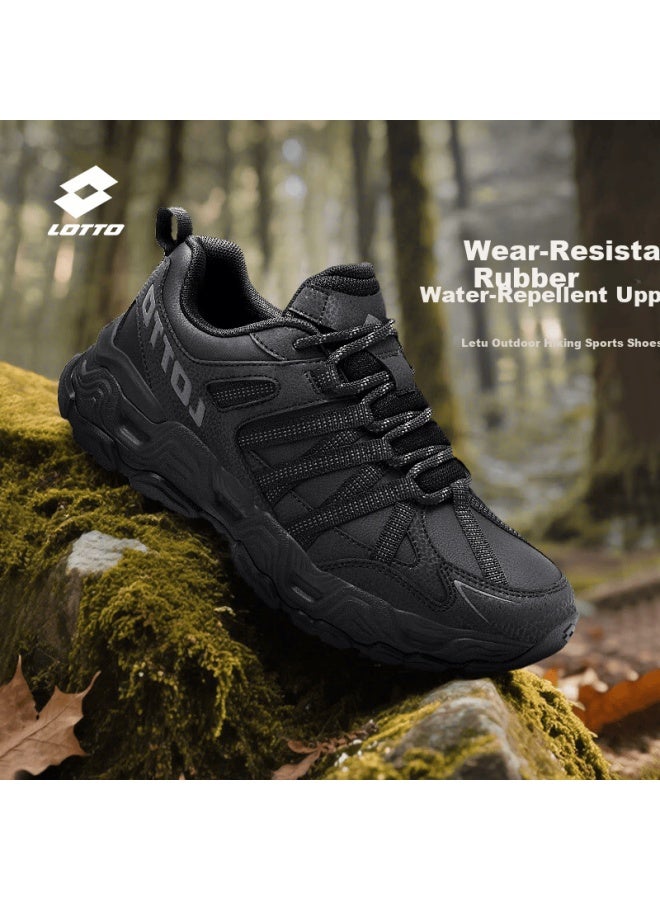 Lotto Women's Spring Leather Hiking Outdoor Sports Shoes Durable Casual Walking Shoes For Couples 957 Black Size 35 - Image 1