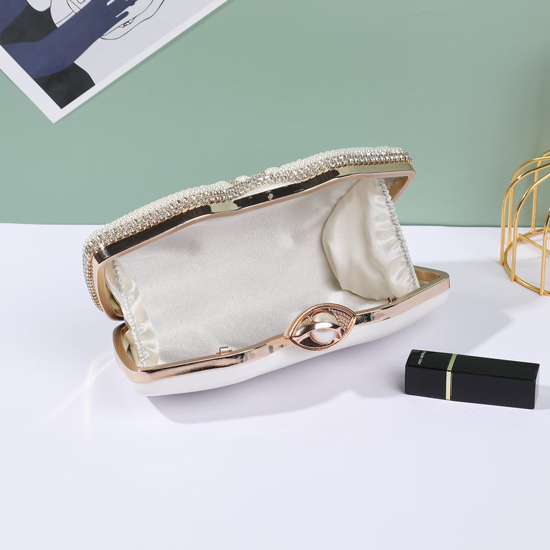 Elegant Light Luxury Pearl Evening Bag Simple Elegant Clutch Bag High-End Cosmetics Storage Evening Bag - Image 5