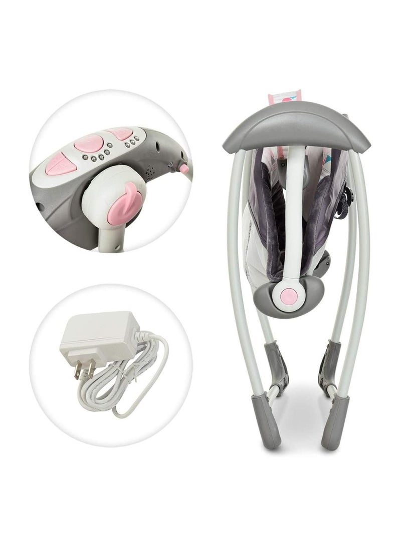 Baby Swing Automatic for Newborn to Toddler With Music, Breathable Fabric and 2 Plush Toys - Image 4