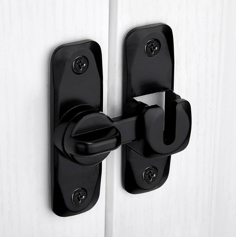 INIRET Barn Door Latches,Black 90/180 Degree Gate Lock,Zinc Alloy Right Angle Door Lock Latch,Flip Gate Latches Hardware,Door Security Sliding Door Latch Lock fo Cabinets,Bathroom,Barn Door - Image 5