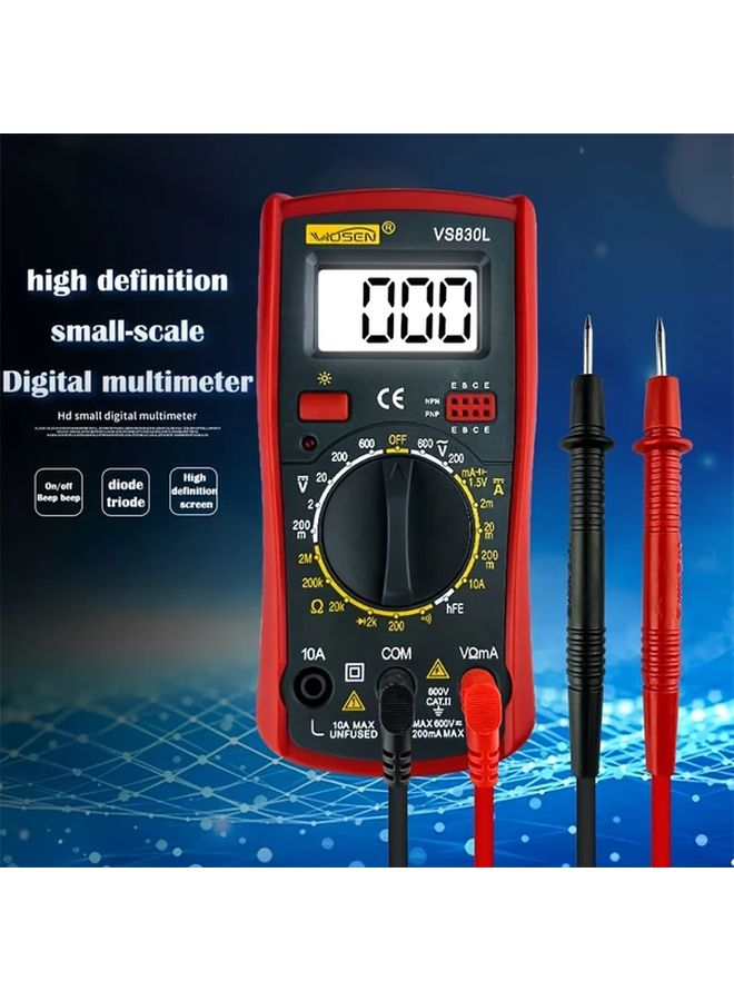 مقياس رقمي أحمر 2000 عد فولتية تيار متردد وتيار مستمر مقاومة اختبار ديود ترانزستور - Image 4