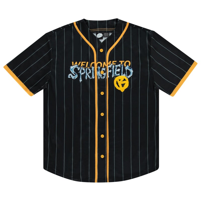 The Simpsons Mens Baseball Jersey Homer Bart Lisa Krusty The Clown Mesh Button Down Baseball Jersey Black Medium - Image 2