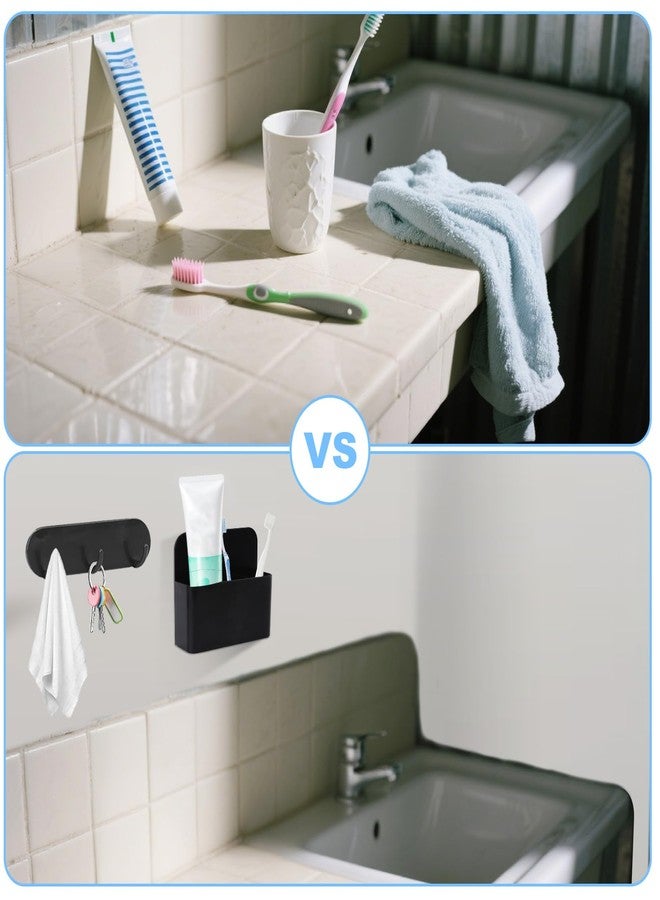 CTTZCKJ Magnetic Wall-Mounted Toothbrush Holder with Magnetic Hooks for Cruise ，Cruise Ship Essentials 2025- No Drilling Needed for Royal Caribbean & Alaska Cruise Ships, Caribbean Royal Must-Haves(Black) - Image 3